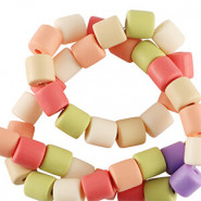 Polymer tube beads 6mm - Multicolour